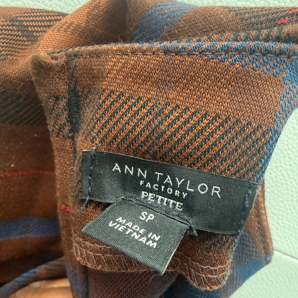 Ann Taylor Brown and Blue Plaid Blouse - Picture 5 of 5